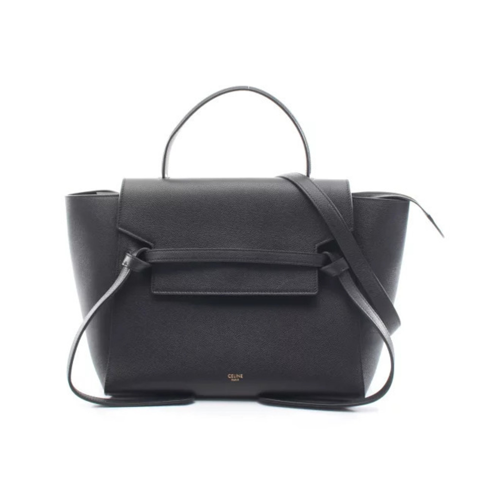 Celine Belt Leather Crossbody BAG handbag leather black